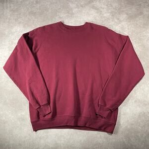 Vintage Maroon Blank Cozy Pullover Sweatshirt